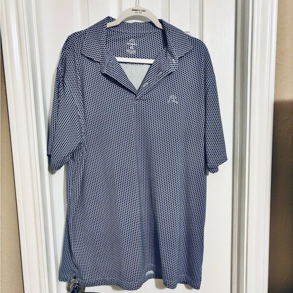 Rhoback Navy and White Polo Shirt